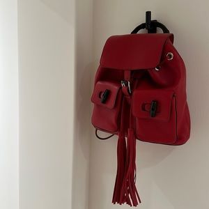 Gucci Leather and Bamboo Tassel Backpack